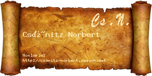 Csánitz Norbert névjegykártya