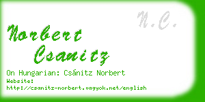 norbert csanitz business card