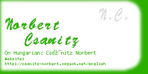 norbert csanitz business card